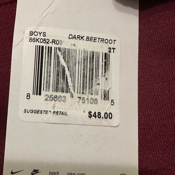 NWT Nike Kids Sweatshirt Athletic Hoodie in Dark beetroot - Picture 11 of 11
